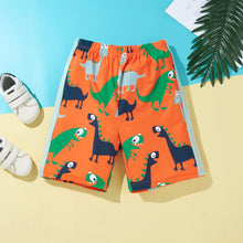 Load image into Gallery viewer, Boys Dinosaur Print Raglan Sleeve T-Shirt and Shorts Set