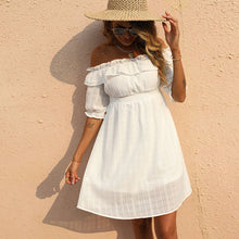 Load image into Gallery viewer, Off-Shoulder Flounce Sleeve Dress
