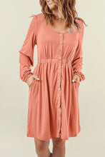 Load image into Gallery viewer, Button Down Long Sleeve Dress with Pockets