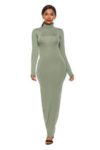 Load image into Gallery viewer, Mock Neck Long Sleeve Maxi Slim Dress
