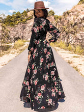 Load image into Gallery viewer, Floral V-Neck Split Maxi Dress