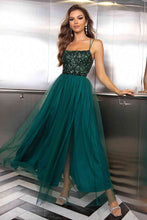 Load image into Gallery viewer, Lace-Up Backless Mesh Dress