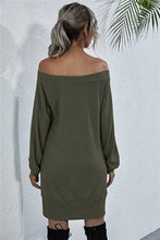 Load image into Gallery viewer, Waffle-Knit Boat Neck Mini Dress
