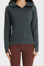Load image into Gallery viewer, Zip Up Seam Detail Hooded Sports Jacket