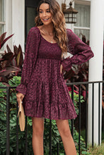 Load image into Gallery viewer, Leopard Applique Flounce Sleeve Smocked Tiered Dress