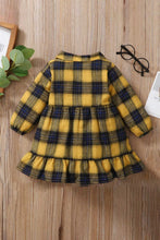 Load image into Gallery viewer, Girls Plaid Ruffled Shirt Dress
