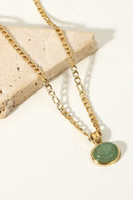 Load image into Gallery viewer, Inlaid Stone Round Pendant Chain Necklace