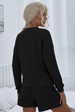 Load image into Gallery viewer, Waffle Button Front Top and Shorts Lounge Set