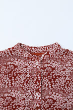 Load image into Gallery viewer, Floral Buttoned Puff Sleeve Tiered Dress