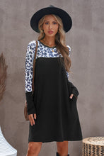 Load image into Gallery viewer, Leopard Spliced Round Neck Dress