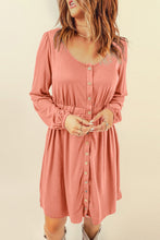 Load image into Gallery viewer, Button Down Long Sleeve Dress with Pockets