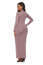 Load image into Gallery viewer, Mock Neck Long Sleeve Maxi Slim Dress