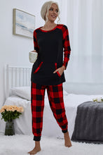Load image into Gallery viewer, Buffalo Plaid Long Sleeve Loungewear Set