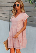 Load image into Gallery viewer, Printed V-Neck Short Sleeve Tiered Dress
