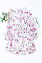 Load image into Gallery viewer, Floral Buttoned Puff Sleeve Tiered Dress