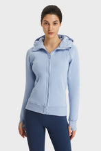 Load image into Gallery viewer, Zip Up Seam Detail Hooded Sports Jacket