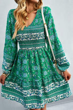 Load image into Gallery viewer, Bohemian V-Neck Balloon Sleeve Dress