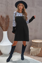 Load image into Gallery viewer, Leopard Spliced Round Neck Dress