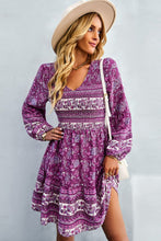 Load image into Gallery viewer, Bohemian V-Neck Balloon Sleeve Dress