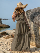 Load image into Gallery viewer, V-Neck Tie Shoulder Crochet Maxi Dress