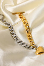 Load image into Gallery viewer, Chain Heart Charm Bracelet