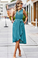 Load image into Gallery viewer, Swiss Dot Tie Belt Sleeveless Dress