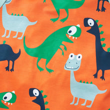 Load image into Gallery viewer, Boys Dinosaur Print Raglan Sleeve T-Shirt and Shorts Set
