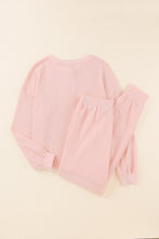 Load image into Gallery viewer, Quarter Snap Waffle Knit Long Sleeve Lounge Set