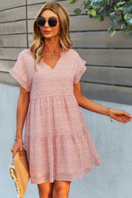 Load image into Gallery viewer, Printed V-Neck Short Sleeve Tiered Dress