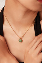 Load image into Gallery viewer, Inlaid Stone Round Pendant Chain Necklace