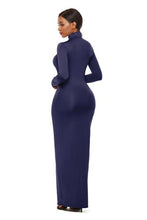 Load image into Gallery viewer, Mock Neck Long Sleeve Maxi Slim Dress