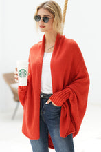 Load image into Gallery viewer, Dolman Sleeve Open Front Ribbed Trim Longline Cardigan