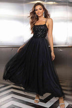 Load image into Gallery viewer, Lace-Up Backless Mesh Dress