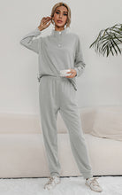 Load image into Gallery viewer, Snap Collar Top and Lounge Pants Set