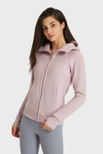 Load image into Gallery viewer, Zip Up Seam Detail Hooded Sports Jacket