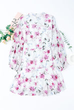 Load image into Gallery viewer, Floral Buttoned Puff Sleeve Tiered Dress