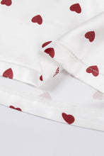 Load image into Gallery viewer, Heart Print Lace Trim Cami and Shorts Pajama Set