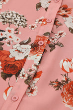 Load image into Gallery viewer, Floral Buttoned Puff Sleeve Tiered Dress