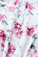 Load image into Gallery viewer, Floral Buttoned Puff Sleeve Tiered Dress