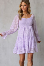 Load image into Gallery viewer, Leopard Applique Flounce Sleeve Smocked Tiered Dress