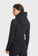 Load image into Gallery viewer, Zip Up Seam Detail Hooded Sports Jacket