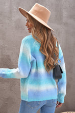 Load image into Gallery viewer, Tie-Dye Cable-Knit Raglan Sleeve Open Front Cardigan