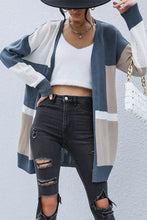 Load image into Gallery viewer, Color Block Dropped Shoulder Cardigan