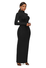Load image into Gallery viewer, Mock Neck Long Sleeve Maxi Slim Dress