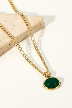 Load image into Gallery viewer, Inlaid Stone Round Pendant Chain Necklace