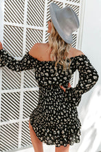 Load image into Gallery viewer, Ditsy Floral Off-Shoulder Flounce Sleeve Dress
