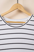 Load image into Gallery viewer, Striped Two-Tone Round Neck Tiered Dress