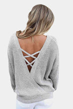 Load image into Gallery viewer, Puff Sleeve Tie-Back Lace Surplice Dress