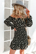 Load image into Gallery viewer, Ditsy Floral Off-Shoulder Flounce Sleeve Dress