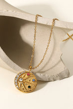 Load image into Gallery viewer, 18K Gold Plated Inlaid Zircon Pendant Necklace